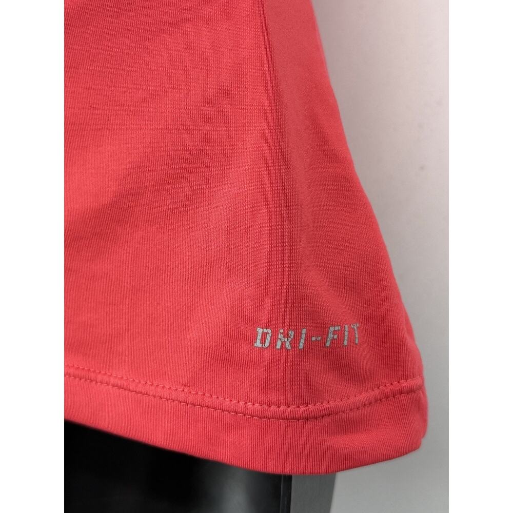 Nike Womens Hot Pink Dri Fit Split Neck Active Top Small Y2K Yoga 2000s Bright - Picture 7 of 10